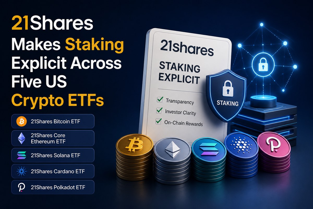 21Shares Makes Staking Explicit Across Five US Crypto ETFs