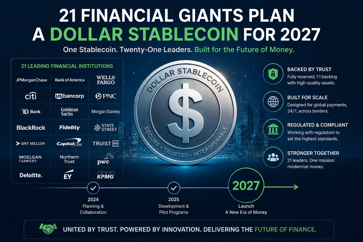 21 Financial Giants Plan a Dollar Stablecoin for 2027