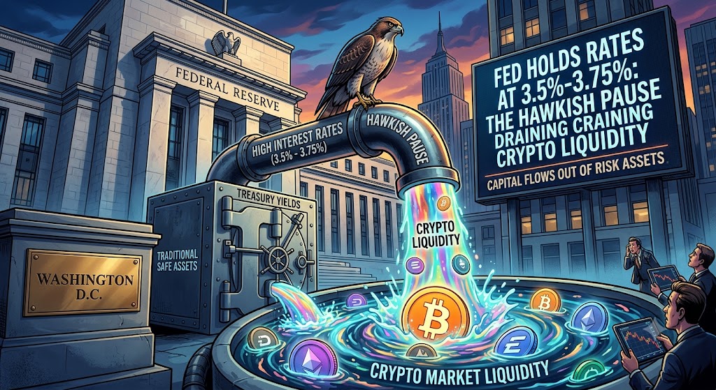 Fed Holds Rates at 3.5%-3.75%: The Hawkish Pause Draining Crypto Liquidity