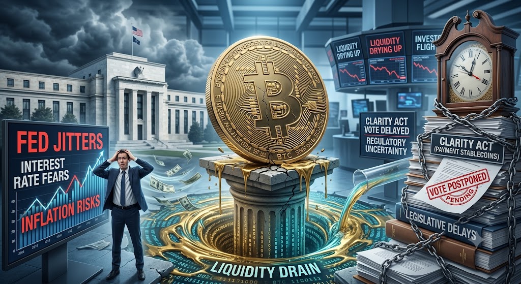 Bitcoin Slips to $63K: How Fed Jitters and Clarity Act Delays are Draining Liquidity